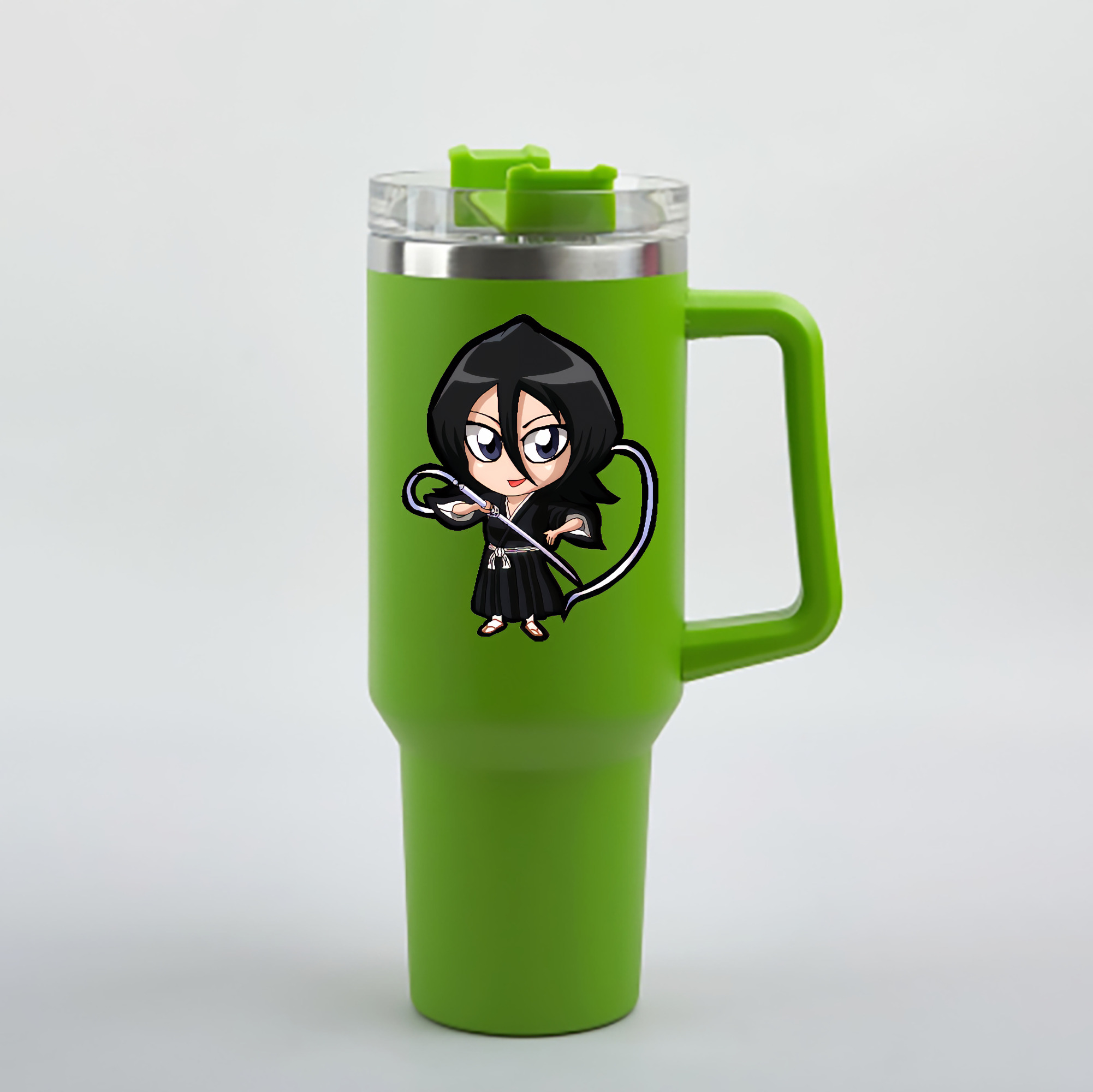 （画像用） ブリーチ 朽木ルキア BLEACH Kuchiki Rukia 1200mL車用タンブラー - クリスタルステッカー（プラスチックストロー付き）